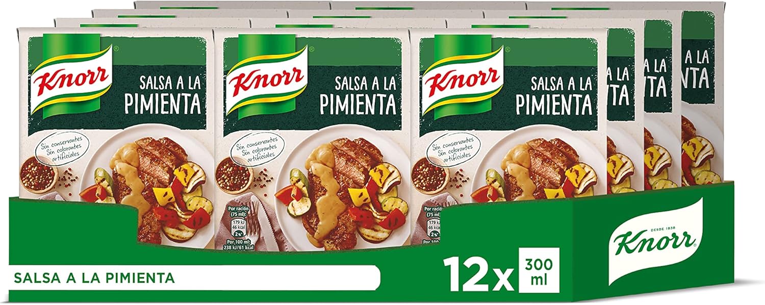 Knorr Salsa a la Pimienta 300ml Pack de 12 Amazon.es Alimentación