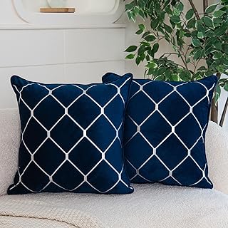 WACOMECO Silver Throw Pillow Covers, Pack of 2 Soft Velvet Decorative Cu...