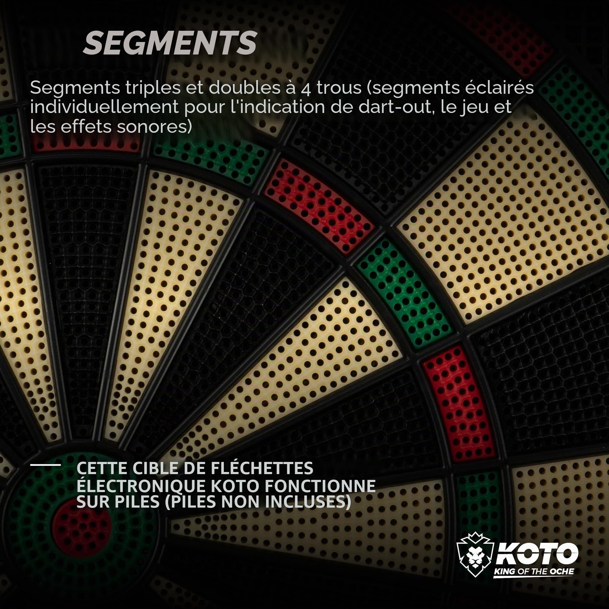 KOTO Jeu de Fléchette Électronique Soft 590 sans Fil, 6 Fléchettes, 32 Jeux, 590 Variantes, Portable