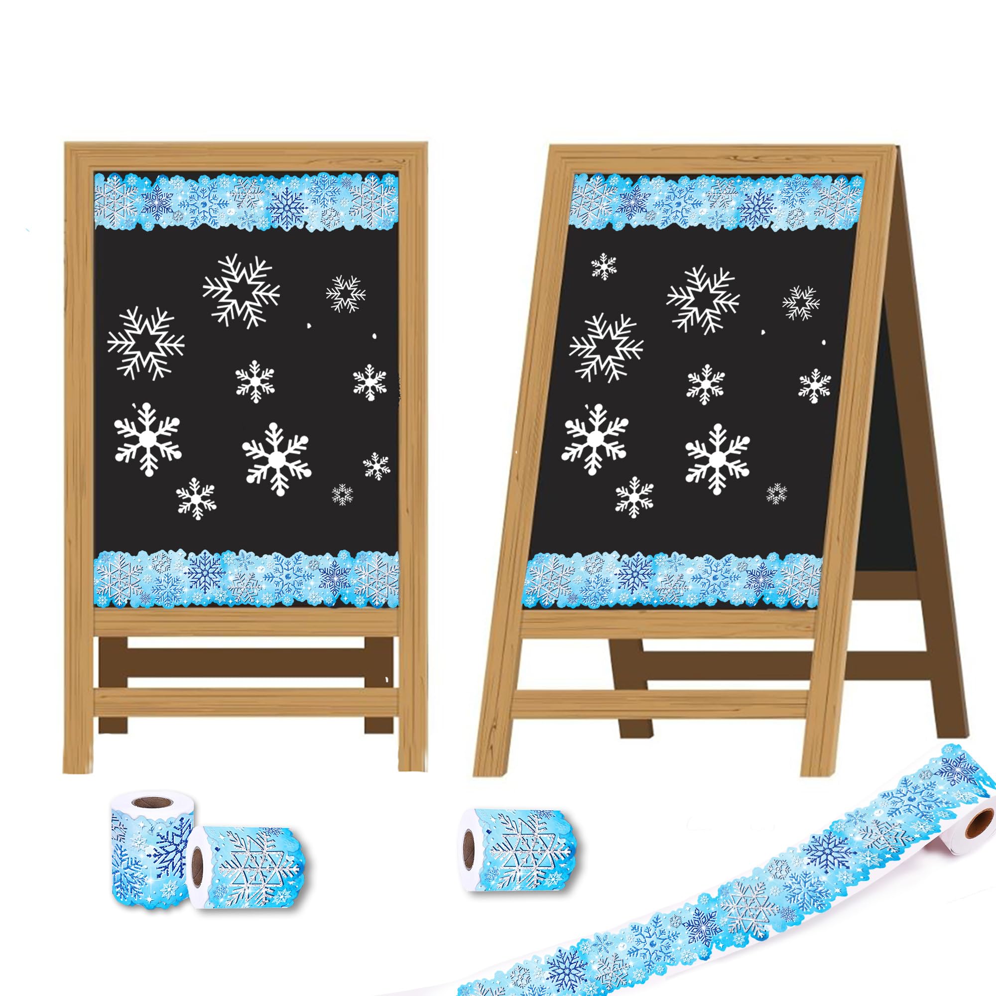 Schneeflocken-Pinnwand-Bordüre - 21 M Lang, 7 Cm Breit, Winter-Deko Für Klassenzimmer