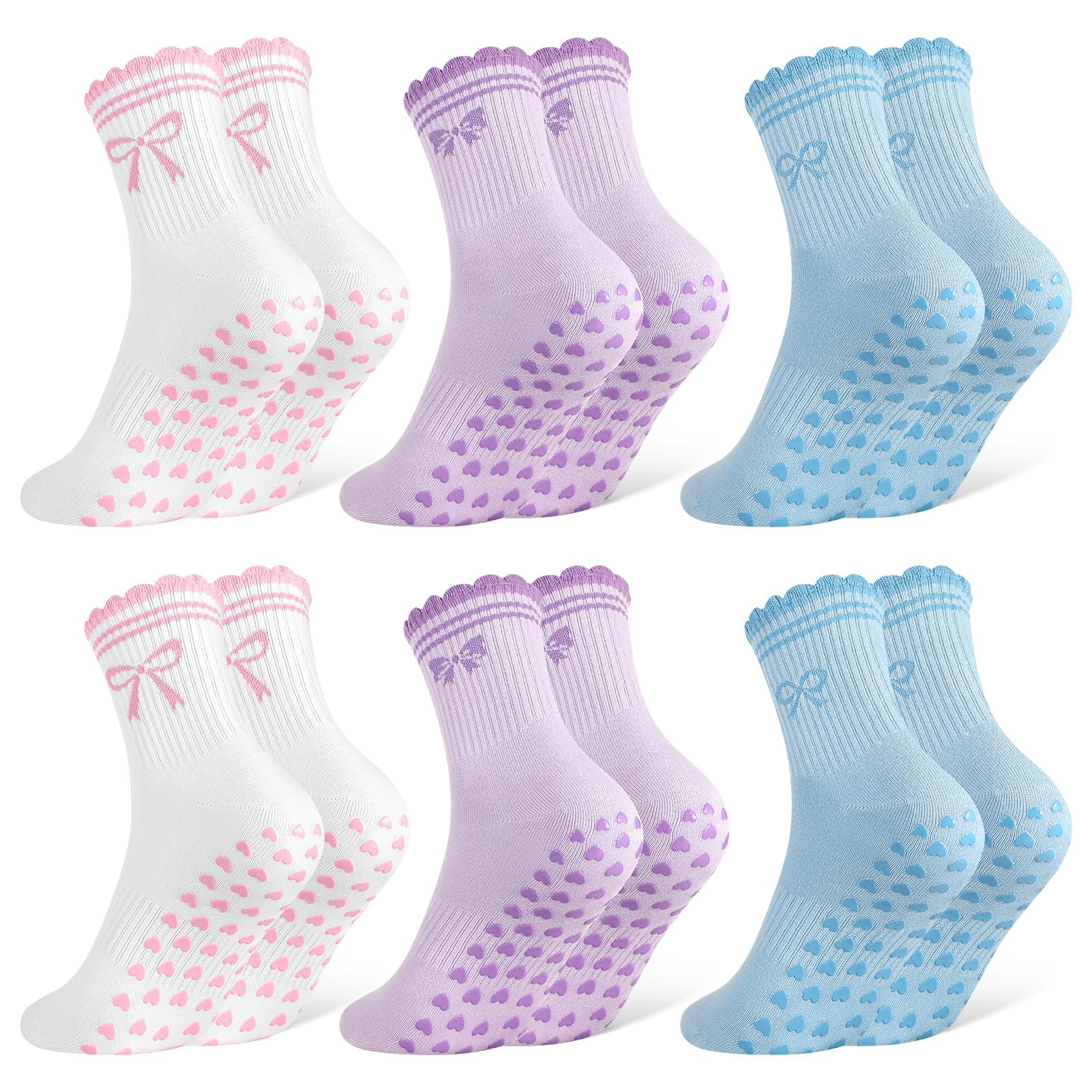 Jspupifip Cute Pilates Socks with Grips Non Slip Yoga Socks for Women