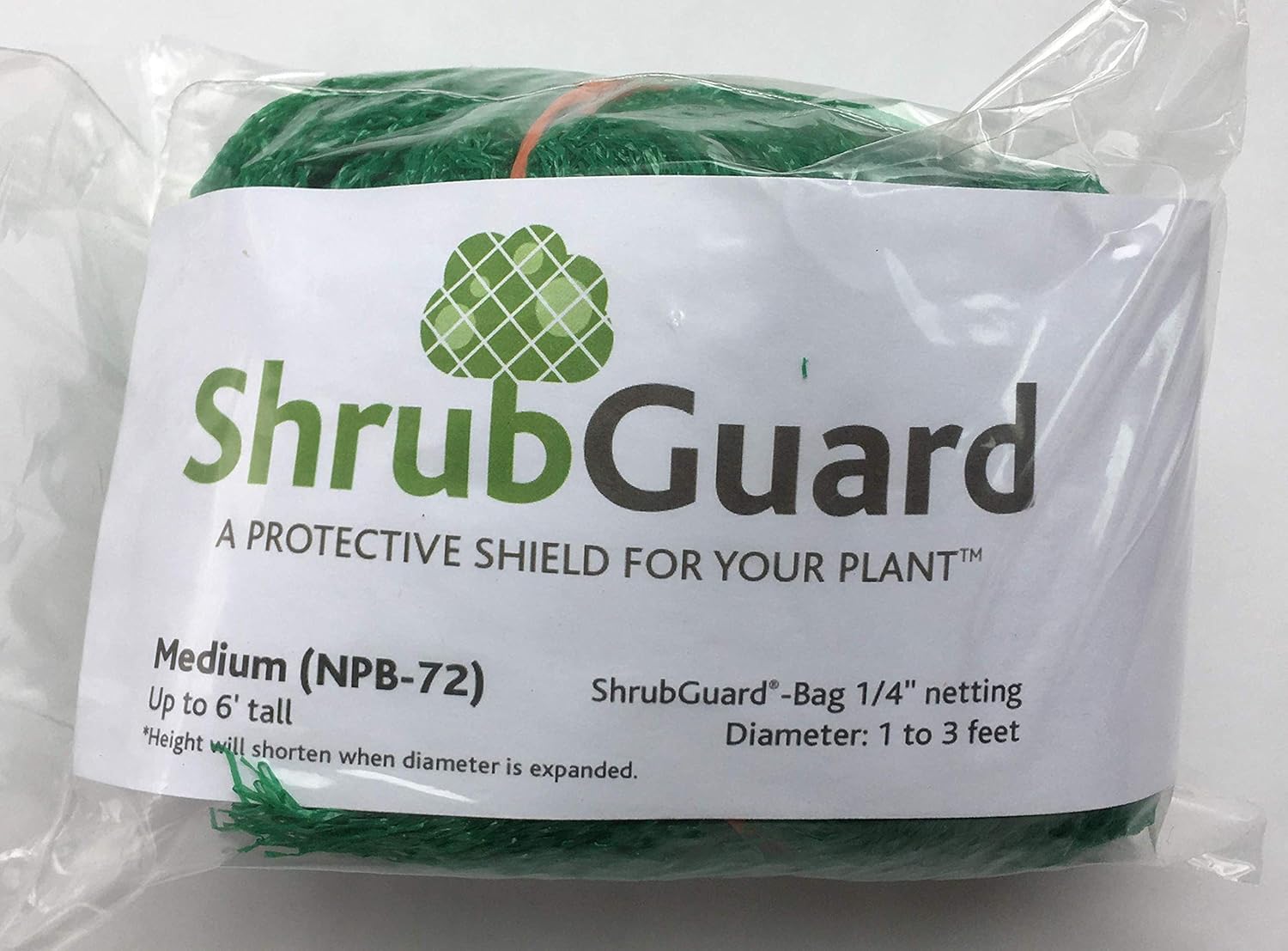 ShrubGuard® 1/4" mesh Netting deters Birds Cicada Deer Rabbits Prevent Snow/ice Damage. This Durable Bag is Multi-Strand UV stabilized HDPE for multiyear Usage. Bag expands to 3' Diameter (XX-Large)
