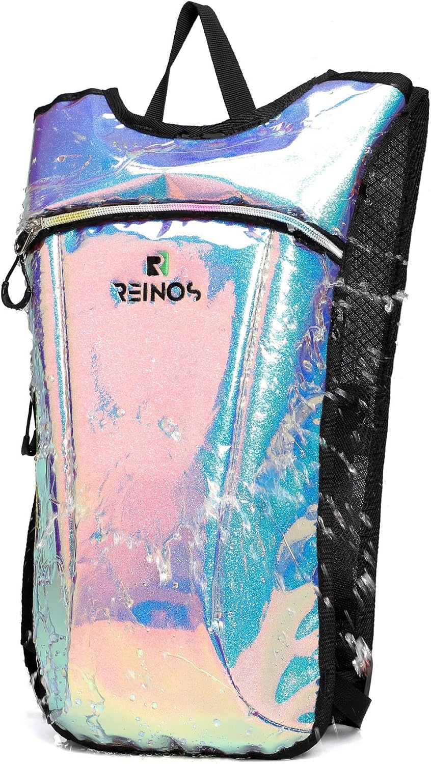 REINOS Hydration Backpack - Light Water Pack - 2L Water Bladder Included for Running, Hiking, Biking, Festivals, Raves