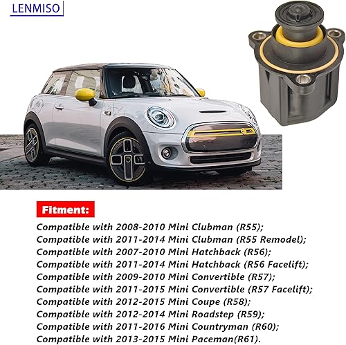 Miniatura 4 de Válvula desviadora de turbocompresor eléctrico compatible con Mini Cooper R55 R56 R57 R58 R59 R60 R61 reemplaza 11657593273