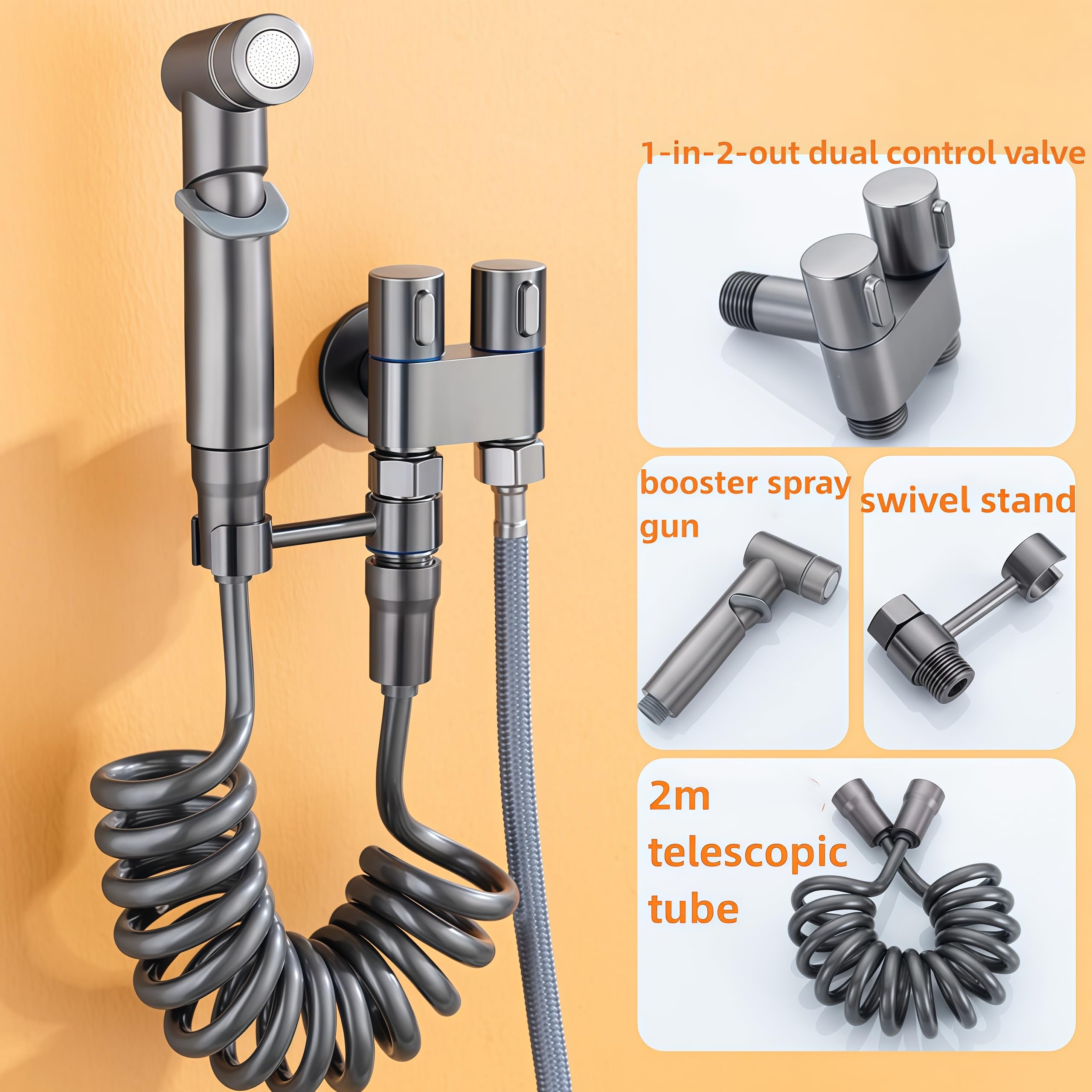 Válvula de controle duplo 1-in-2-out, torneira de banheiro duplo