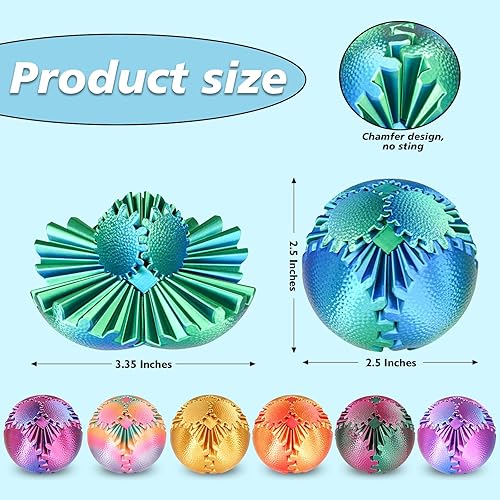 Miniatura 5 de Juguete para la ansiedad con bola con engranajes, alivio del estrés, impreso en 3D, regalo único y divertido para cumpleaños, Navidad y Pascua