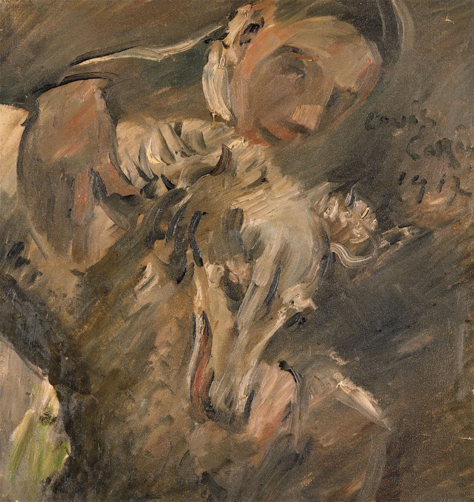 POSTERIIk Famous Animal Posters Vintage Picture Max Mainer with a Siberian Greyhound by Lovis Corinth Modern Wall Decor for Home Decor 60x90cm