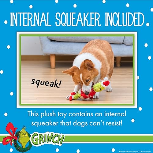 Miniatura 4 de Dr. Seuss Holiday Merry Grinchmas Grinchmas Grinch - Juguete chirriante de felpa de 9 pulgadas