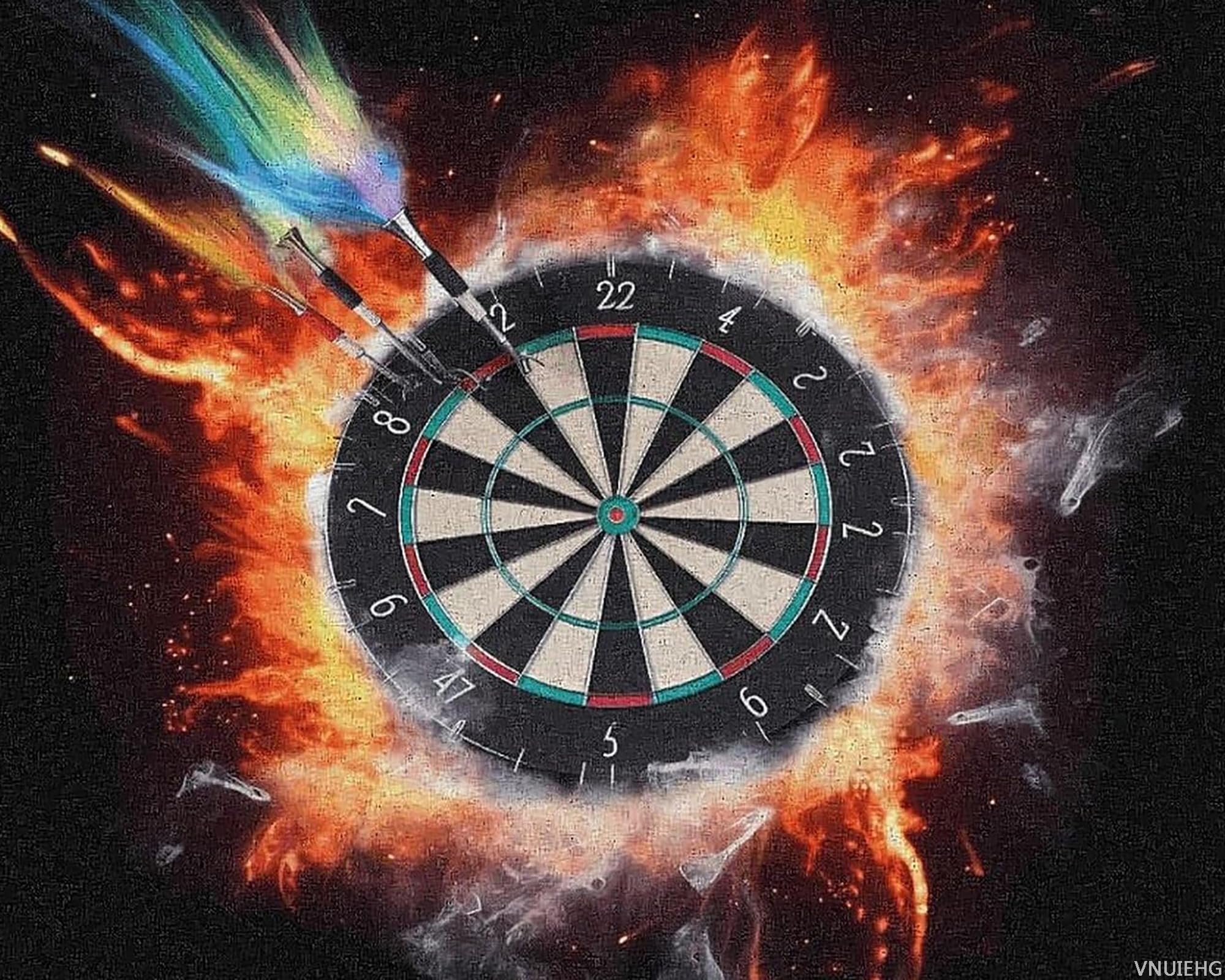 VNUIEHG DIY Digital Painting, Dart Board Print Paint by Numbers, Adult Digital Oil Painting Sets, DIY Paint by Numbers for Beginners 16x20in