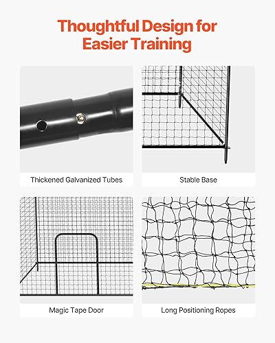 Miniatura 5 de VEVOR Baseball Batting Cage,193539 FT Carbon Steel Freestanding Portable Batting Cage,Baseball & Softball Hitting Cages for Solo or Team Training,