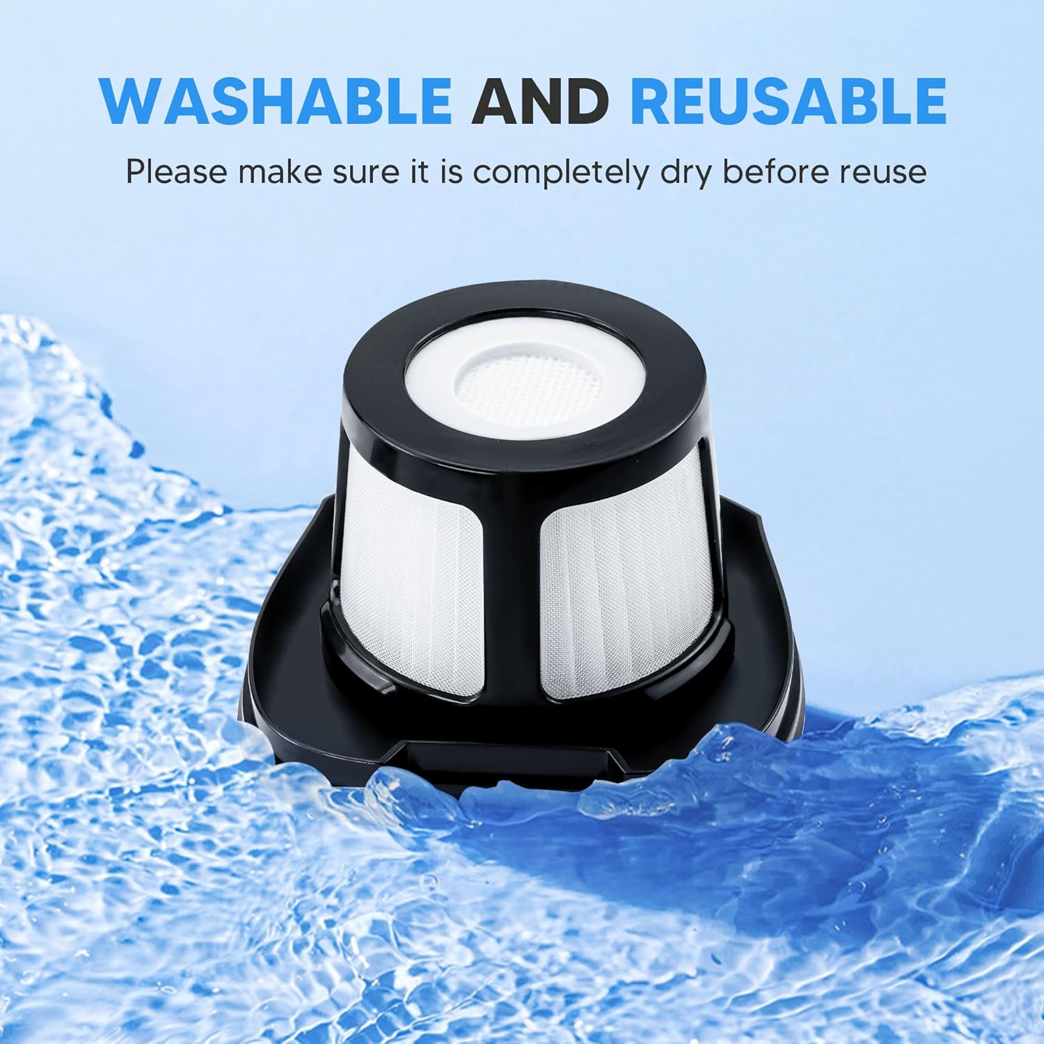 2284W 2390A Vacuum Replacement Filter for Bi-ssell Pet Hair Eraser Filter Hand Vacuum 2390 2389 2579, Compared to Part # 1614212 1614203 1614204 (2 Mesh Filter and 4 Foam Filter) - Image 5