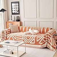 Vista 6 de VClife Bohemian Aztec Pattern Couch Cover for Sofa Large Couch Cover for 2 Cushion Couch Sofa Non Slip Chenille Sofa Cover for Sectional Couch White