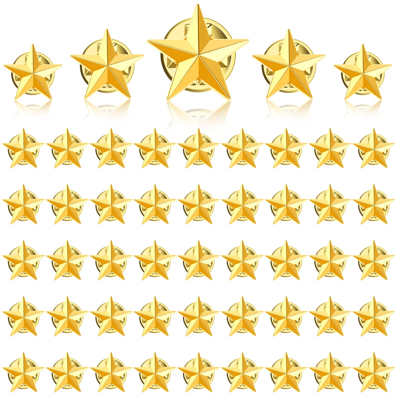100-Piece Star Badge Lapel Pin Set - Gold Star Badge for 4th of July, Memorial Day, Independence Day & More