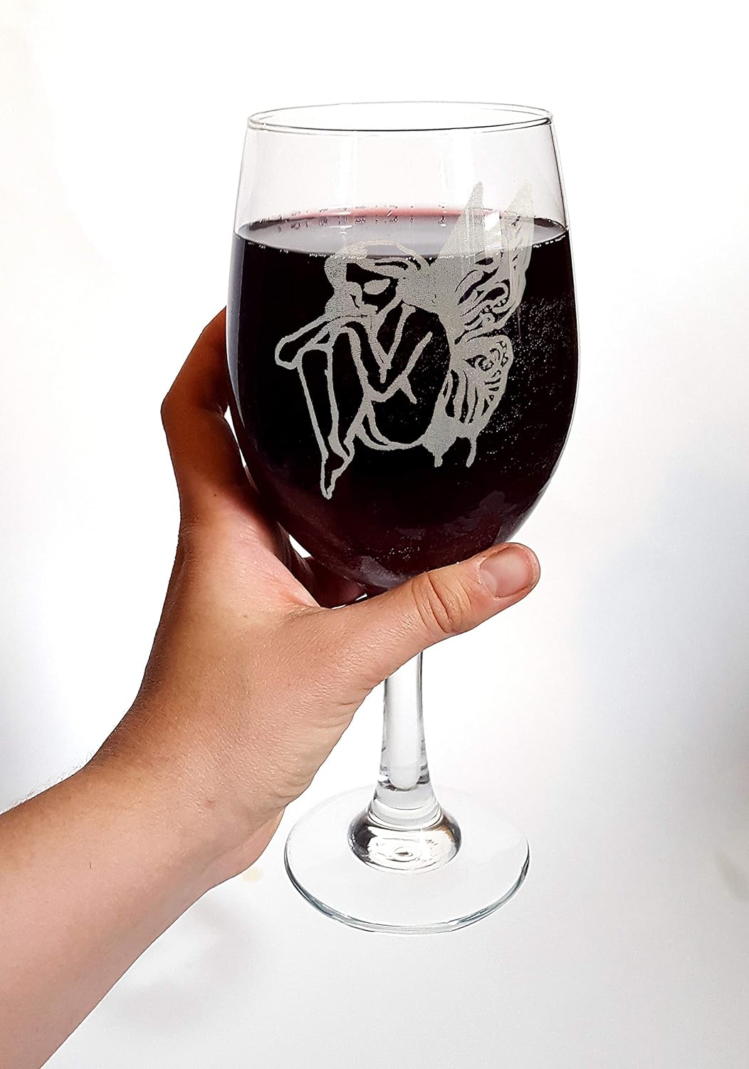 Fairy Clear Wine Glass - Personalized Engraving