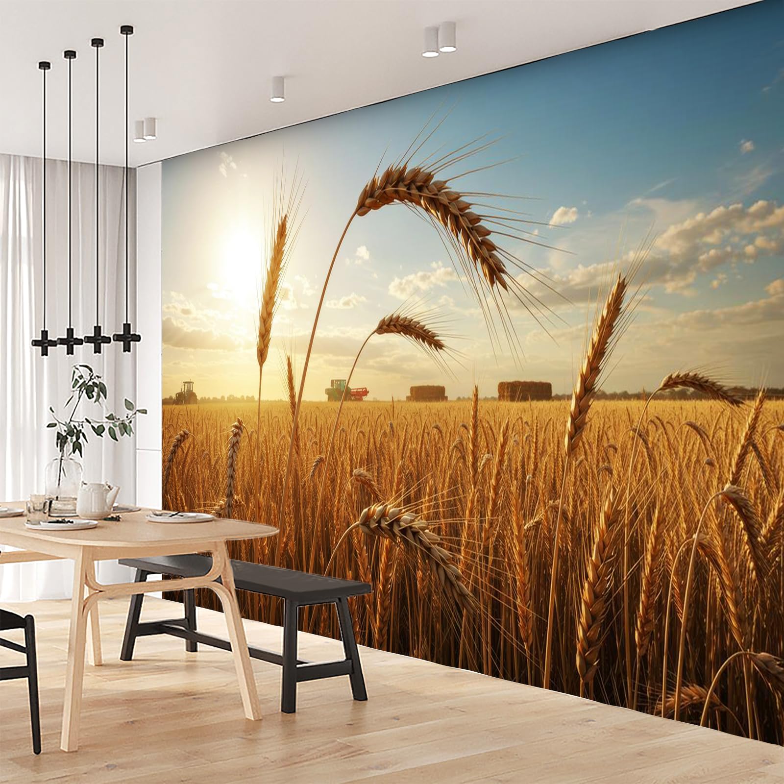 Vliestapete Fototapete Landhausstil Weizen 400x280 (B x H), Wanddeko