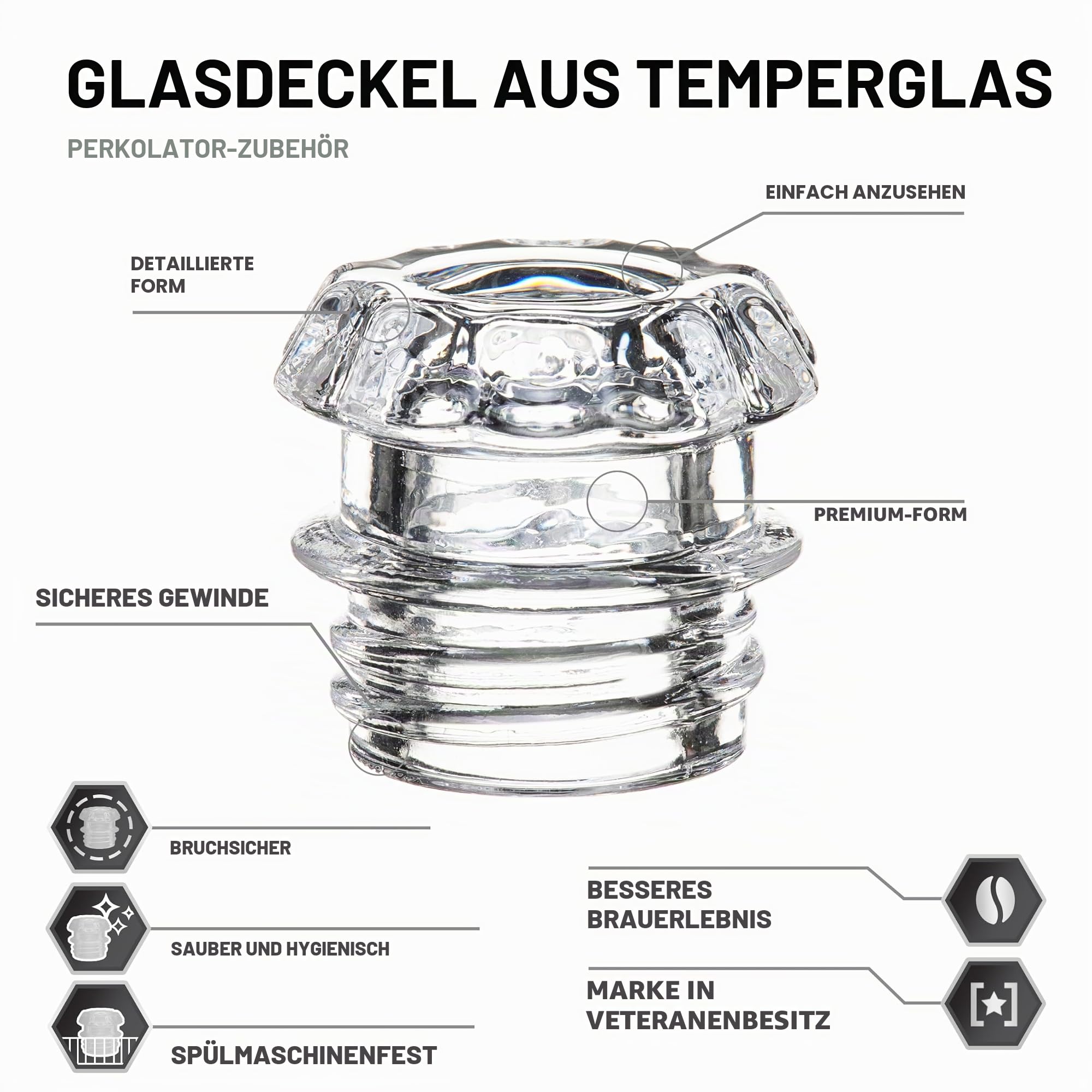 Coletti Percolator Glass Top Replacement Pack of 2 Clear