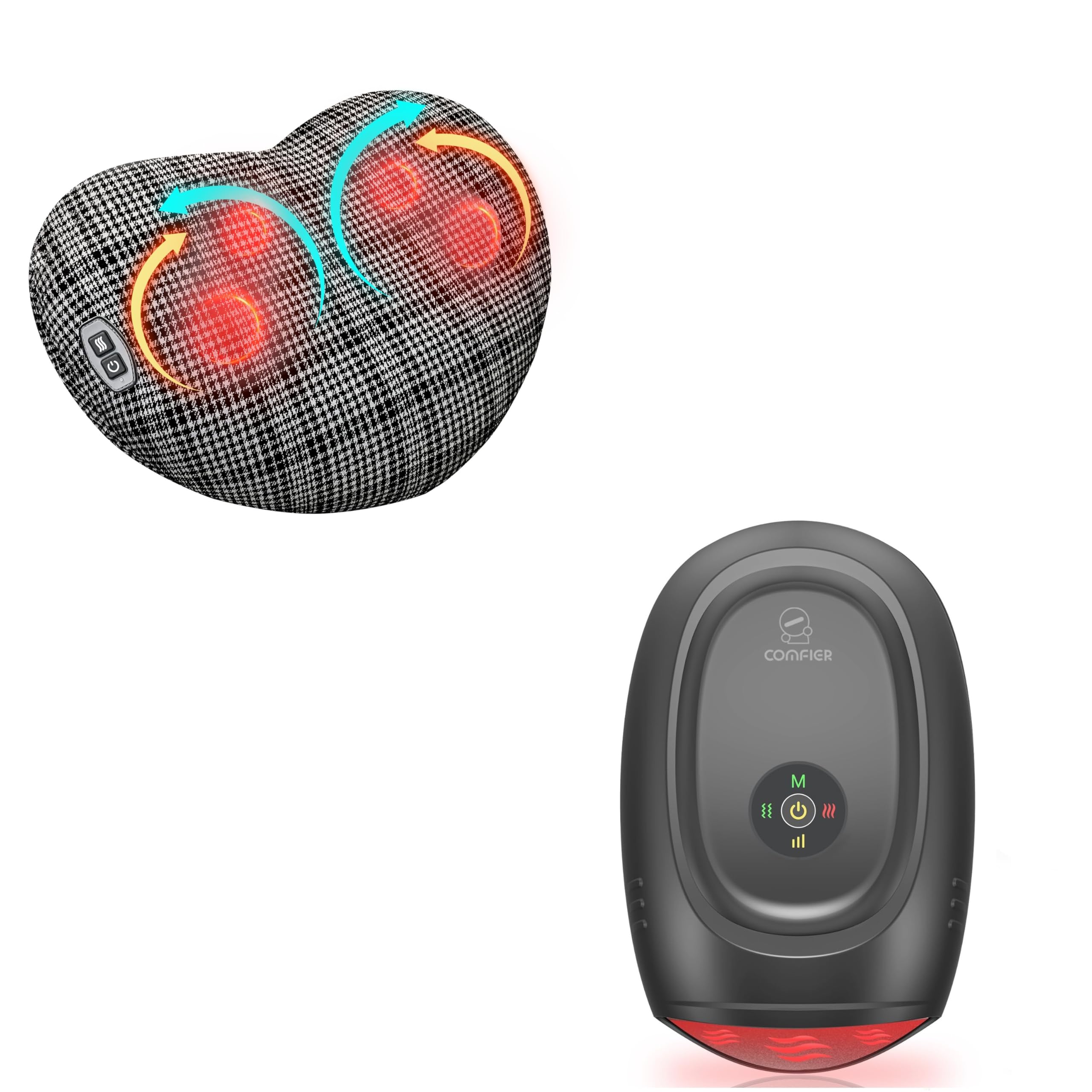 COMFIER Hand Massager with Heat and Compression Back Massager for Pain Relief