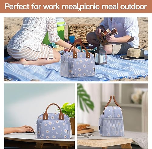 Miniatura 6 de Lonchera térmica para mujeres, hombres, trabajo y adultos, linda bolsa de almuerzo reutilizable de gran capacidad para picnic, viajes, oficina o