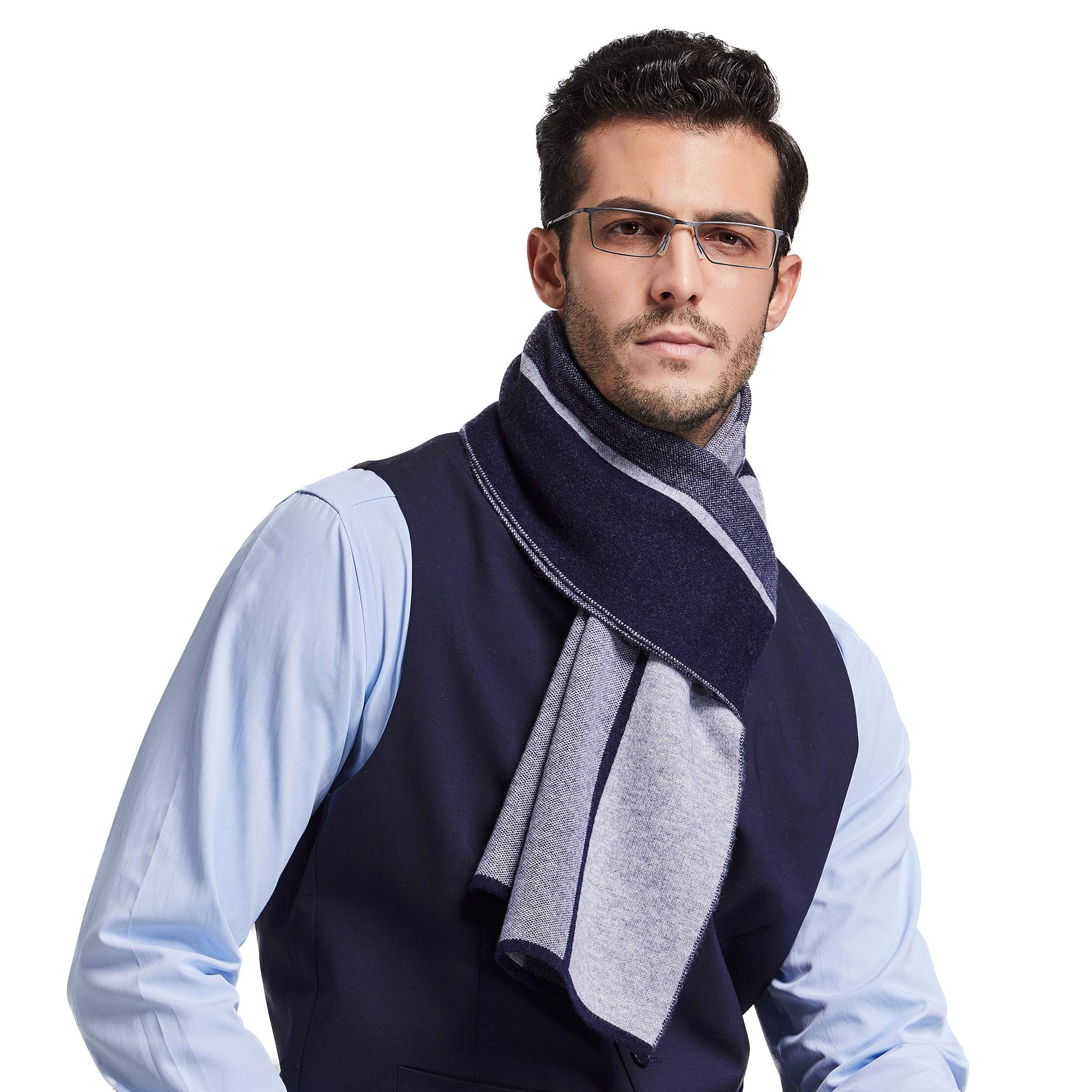 RIONA Herren 100% Australischen Merino-Wolle-Schal-Weiche Warme Krawatten Strick