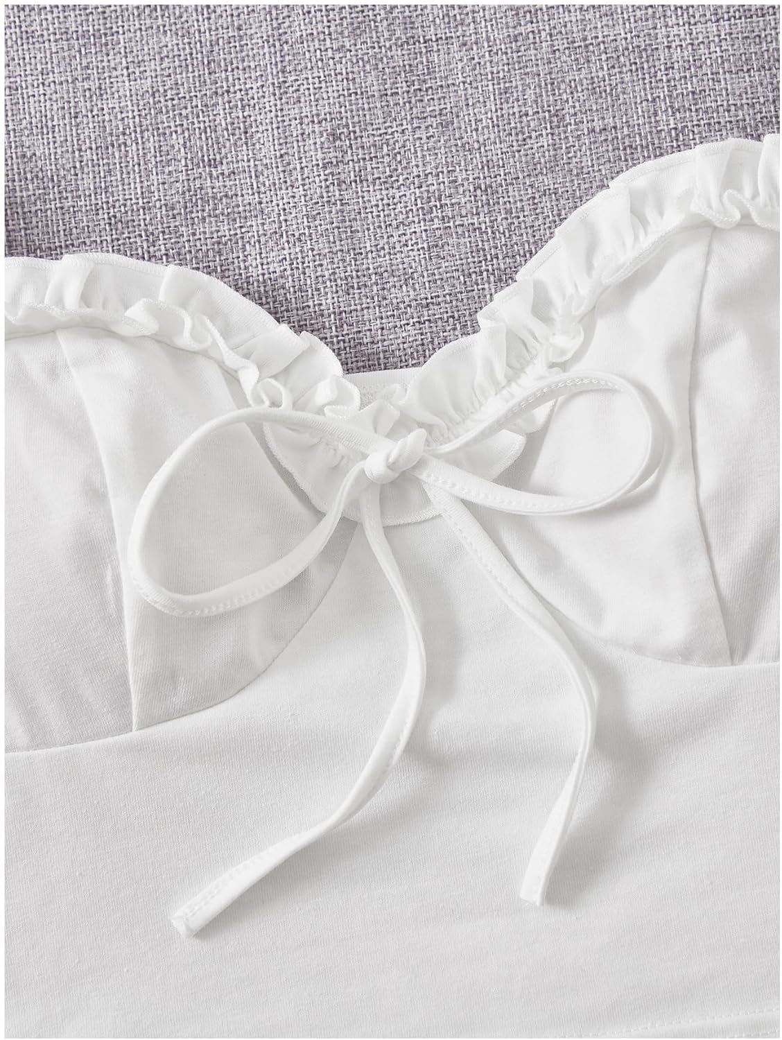 Verdusa Women's Babydoll Tops Puff Sleeve Sweetheart Neckline Top Crop Top - Image 4