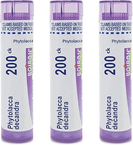 Boiron Phytolacca Decandra 200Ck Medicina homeopática para el resfriado y la gripe - Paquete de 3 (240 pellets)