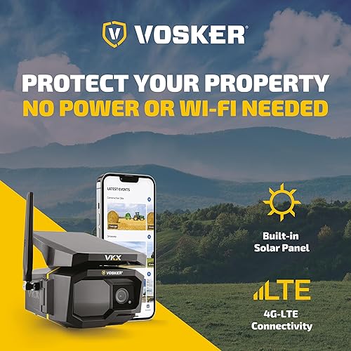 Miniatura 5 de Vosker VKX - Cámara de seguridad celular 4G-LTE con energía solar para exteriores, no necesita WiFi, activada por movimiento, visión nocturna,