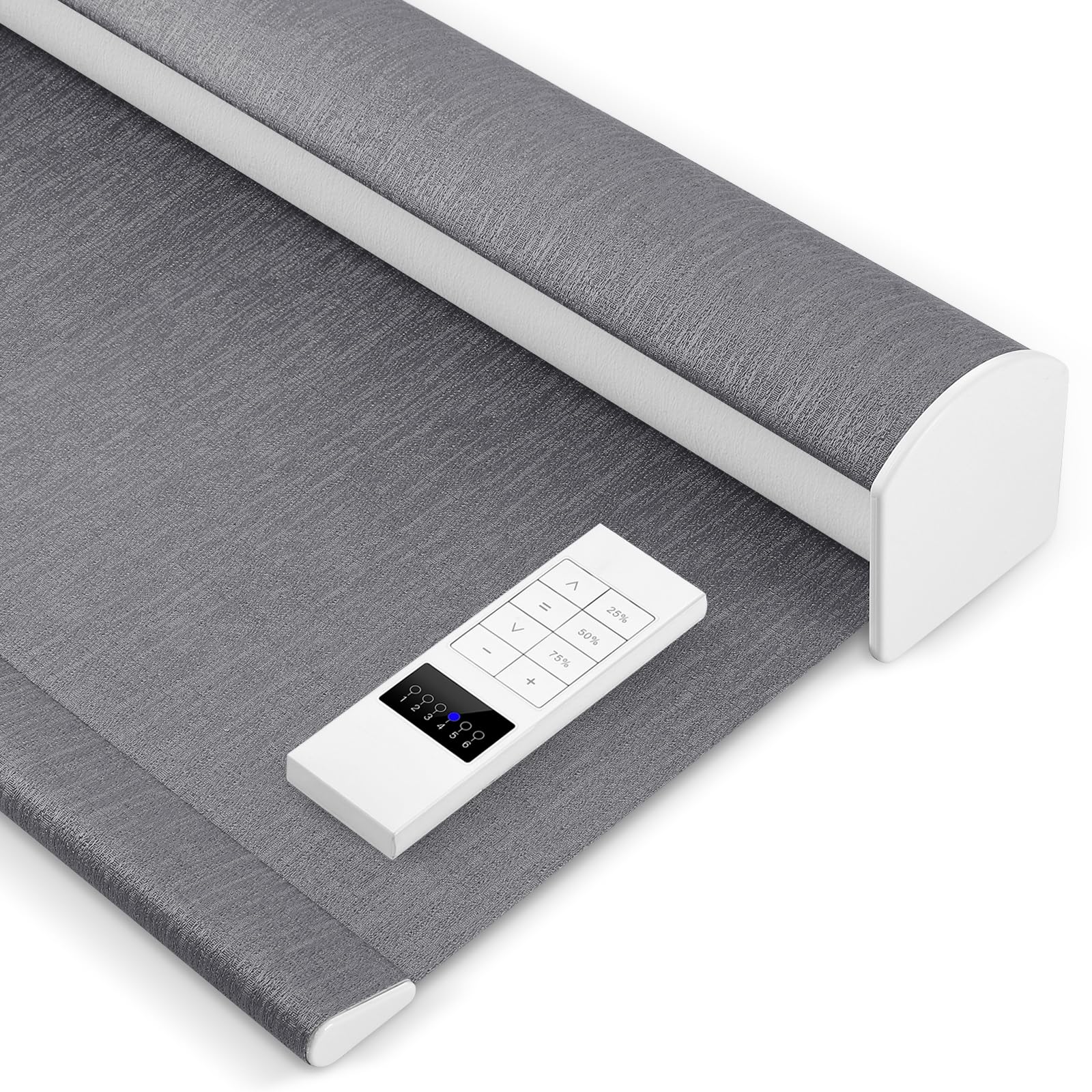 Zshine Motorized Blackout Window Blinds Customize Width (23-95 Inches) Remote Control Wireless and Rechargeable Roller Shades Blinds for Windows, Home, Office, Hotel, Club, Restaurant(82164D)