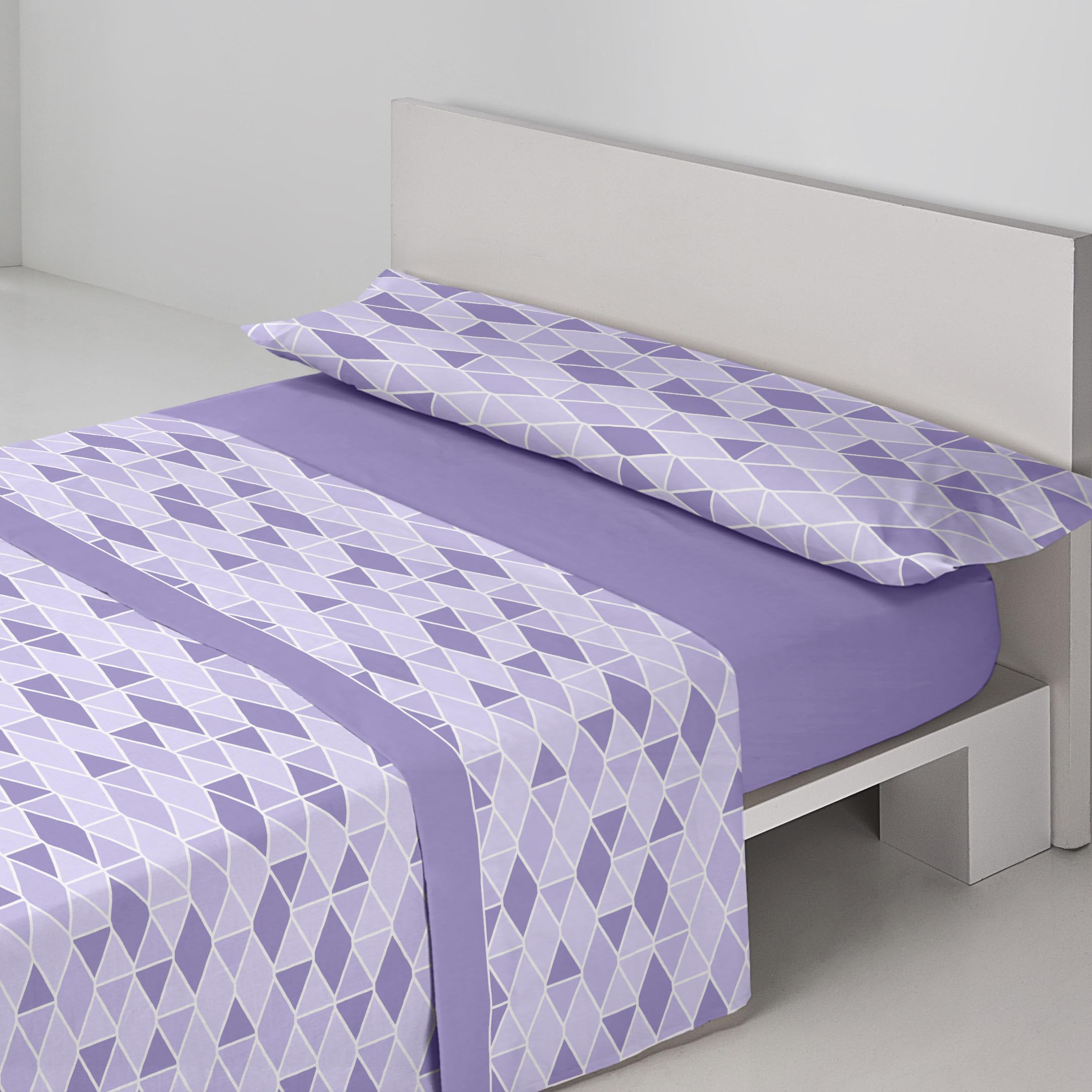 Sedalinne - Juego de Sabanas Termicas Sena 3 Piezas - Cama 135x190 cm - Tejido Térmico Pirineo Suave - Incluye Bajera Ajustable, Encimera y Funda de Almohada - Sábanas de Invierno - Morado