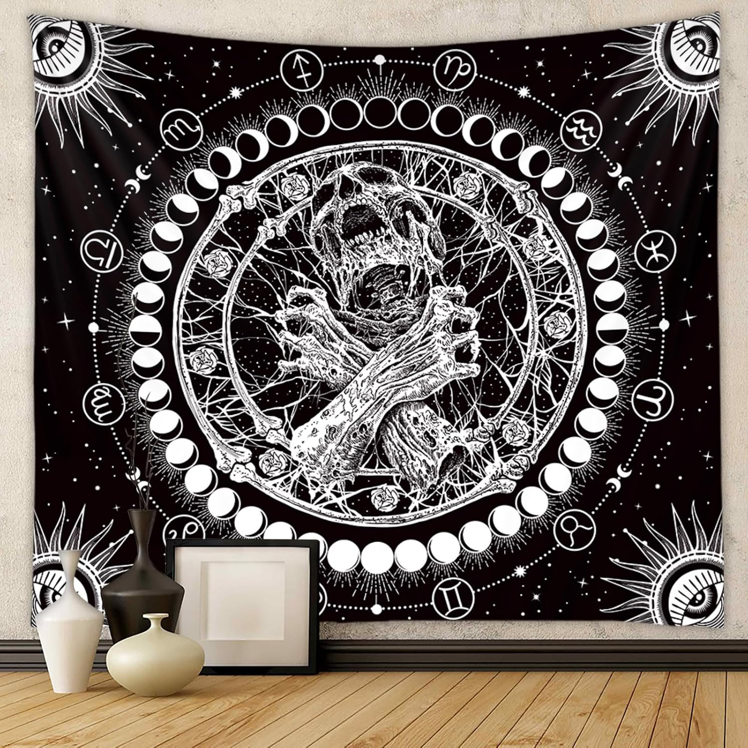 Amazon.com: Tapzen Gothic Moon Phase Tarot Tapestry for Bedroom ...