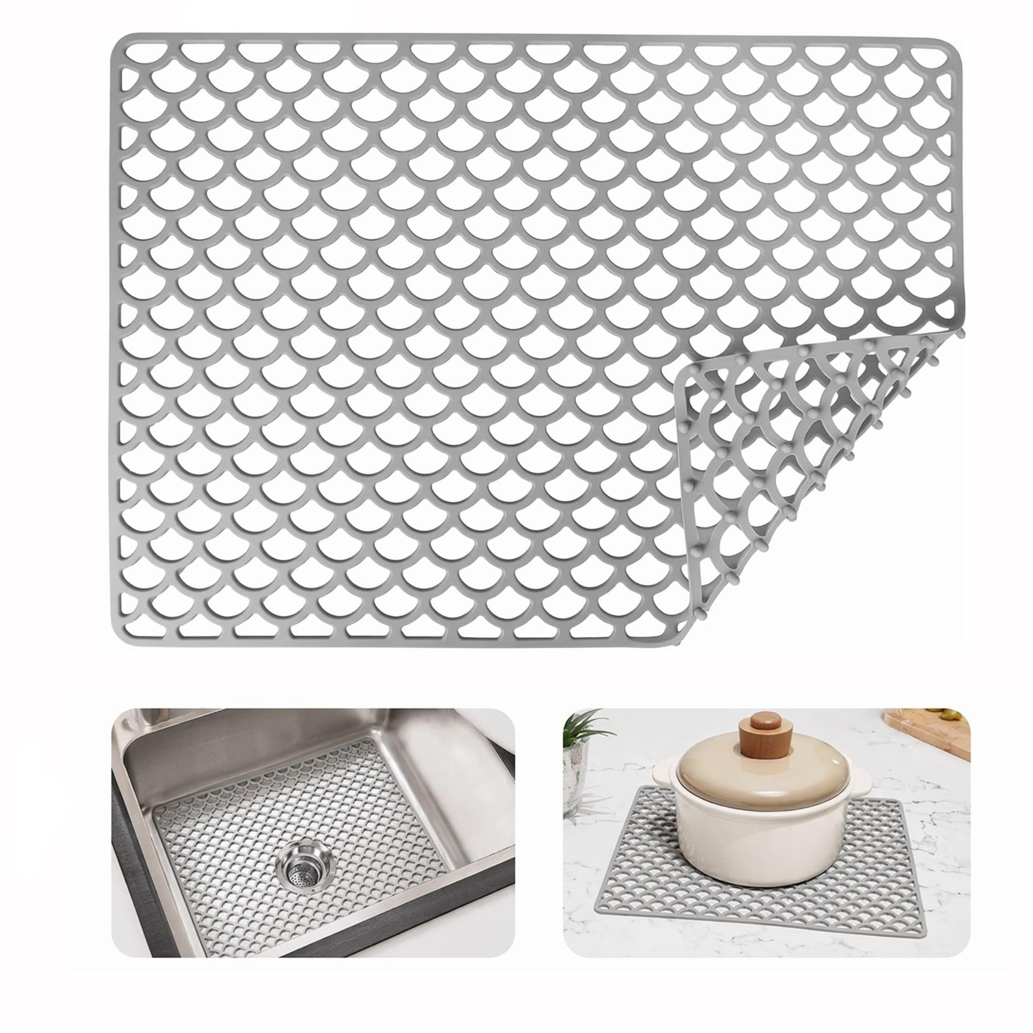 Silicone Sink Protector Mat, Food Grade Heat Resistant Kitchen Mats
