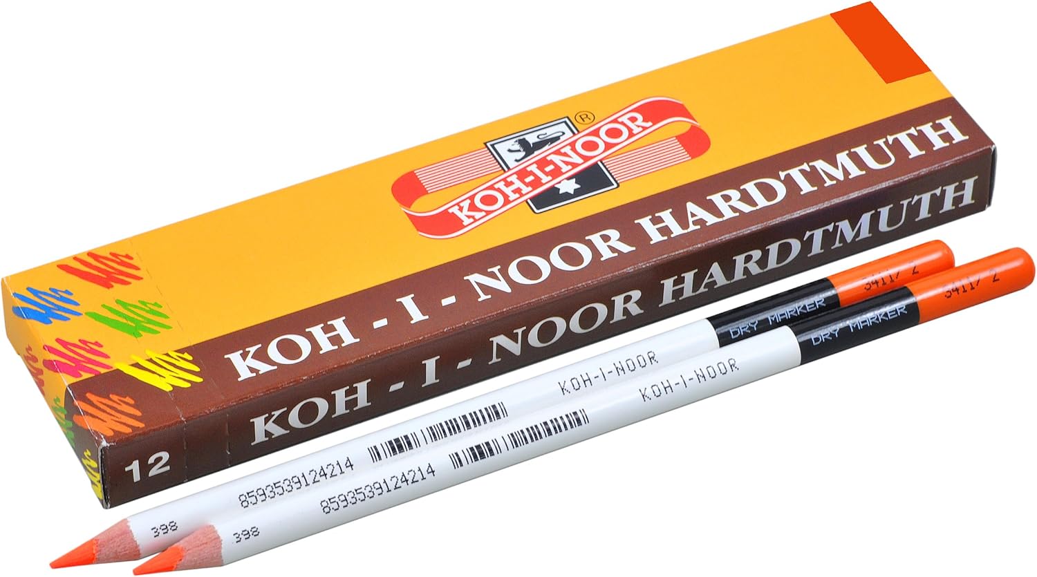 Koh-I-Noor 12 Orange Dry Highlighters 3411/2