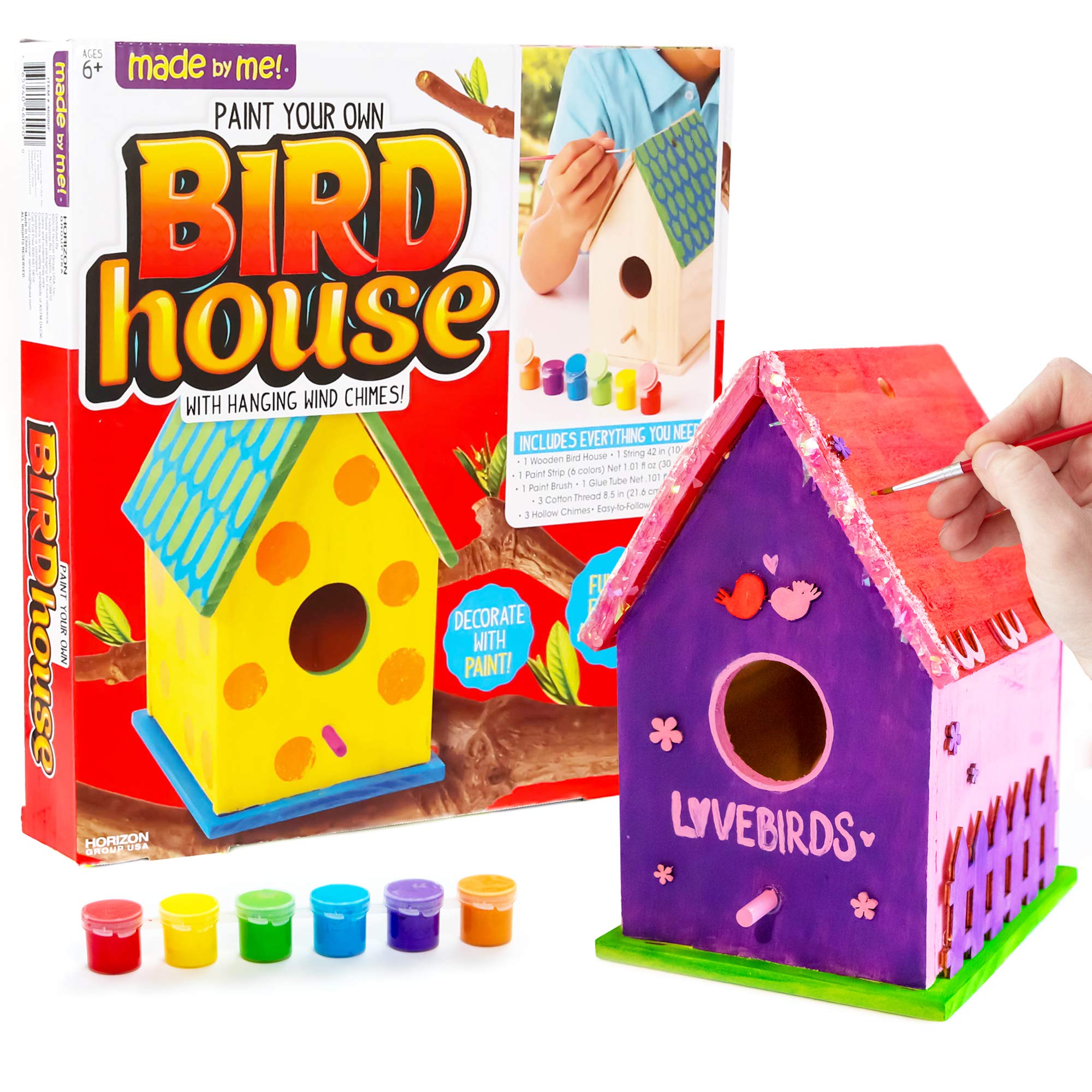 Made By Me Build & Paint Your Own Wooden Bird House, DIY Birdhouse