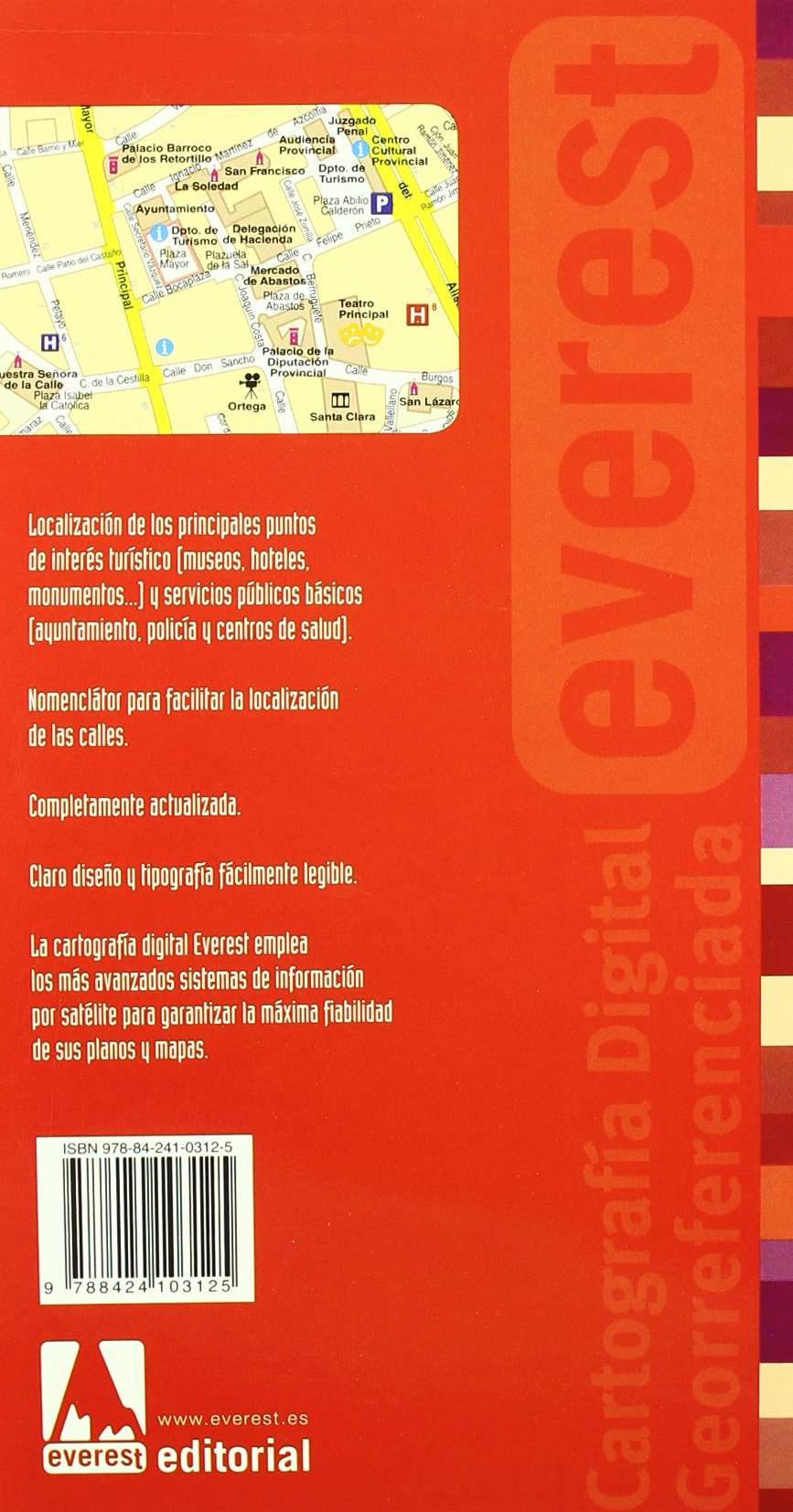 Plano callejero de Palencia con mapa de carreteras de la provincia: Escala plano 1:6000 Escala maña 1:250.000 (Planos callejeros / serie roja)