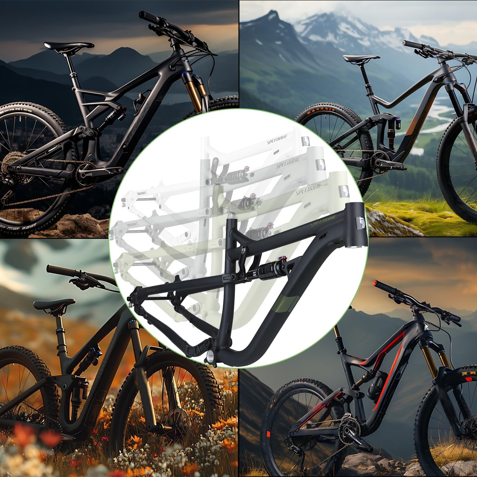Rama rowerowa z pełnym zawieszeniem 29 ze stopu aluminium Górskie ramy zwiększające 148 mm miękki tylny amortyzator powietrzny rozmiar S/M/L wewnętrzne przejście