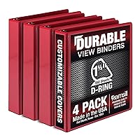 Vista 56 de Samsill Carpeta duradera de 3 anillos de 1 pulgada, fabricada en Estados Unidos, carpeta de anillos en D, cubierta transparente personalizable