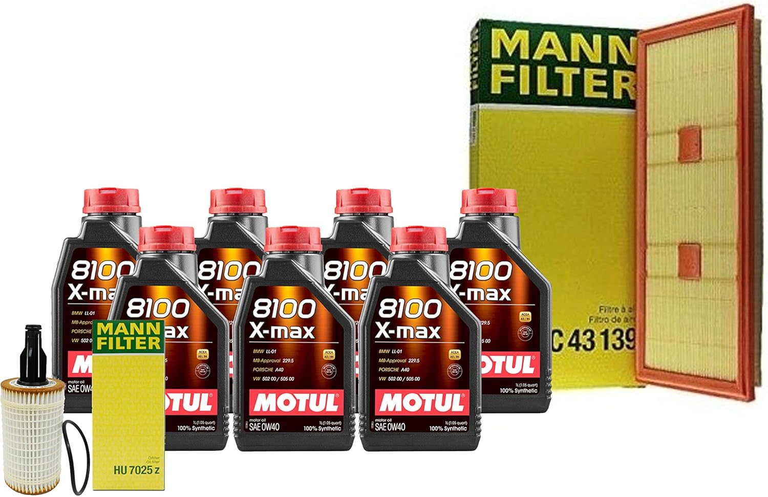 7L 8100 Xmax 0W40 Filter Motor Air Oil Change Kit for W166