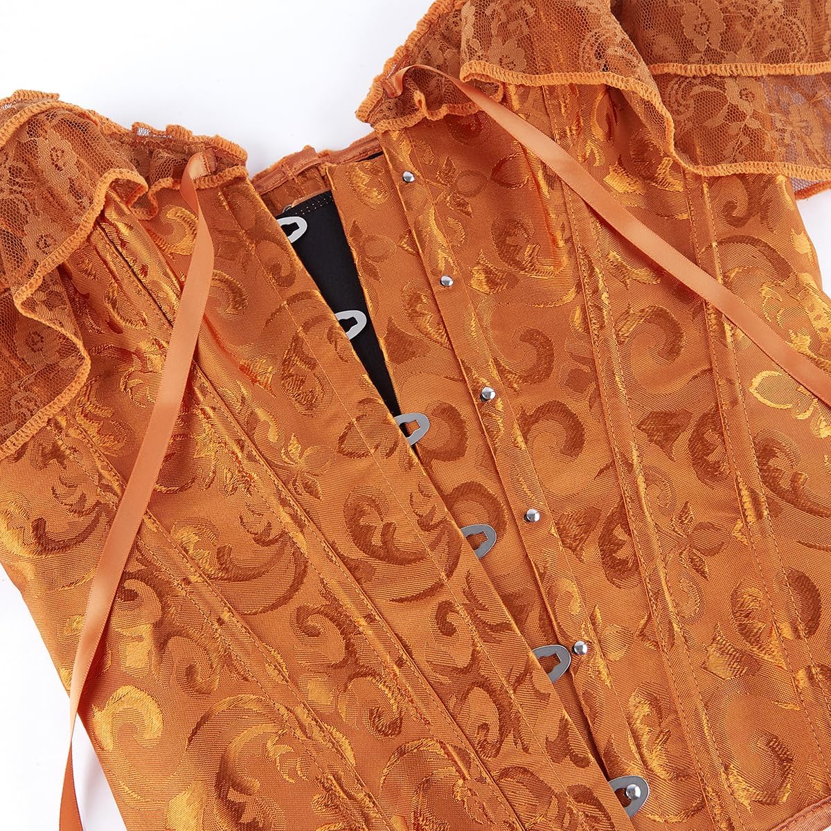SHYMMUO Corset Top for Women Renaissance Steampunk Bustier Top Sexy Lace Up Corset Top Festival Pirate Halloween Costume