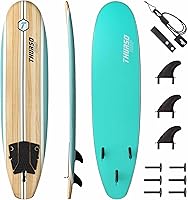 Thurso Surf 7ft Soft Top Foam Beginner Surfboard - Durable EPS Longboard for Adults & Kids, Stable Learning Board 57L Volume