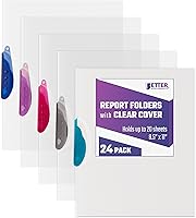 Vista 1 de Better Office Products Portadas de informes de carpetas de presentación, 24 unidades, portadas de informes sin perforación, transparente con textura