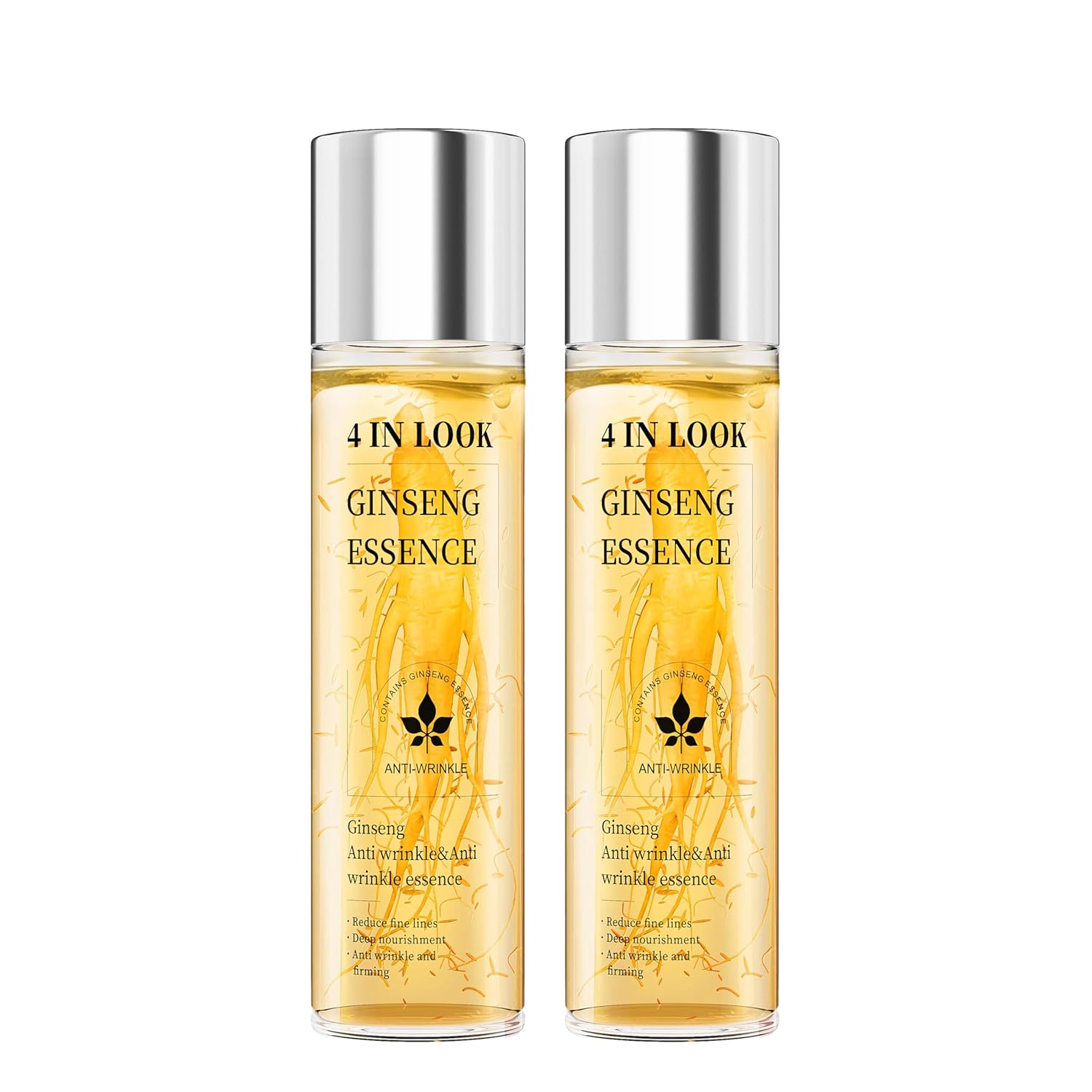 [4inlook official]Natural Ginseng Anti-Aging Hydrating Essence Water – 100% Wild Ginseng from Himalayas, Deep Moisture & Wrinkle Care for All Skin Types Firming Skincare Serums Moisturizer Gentle