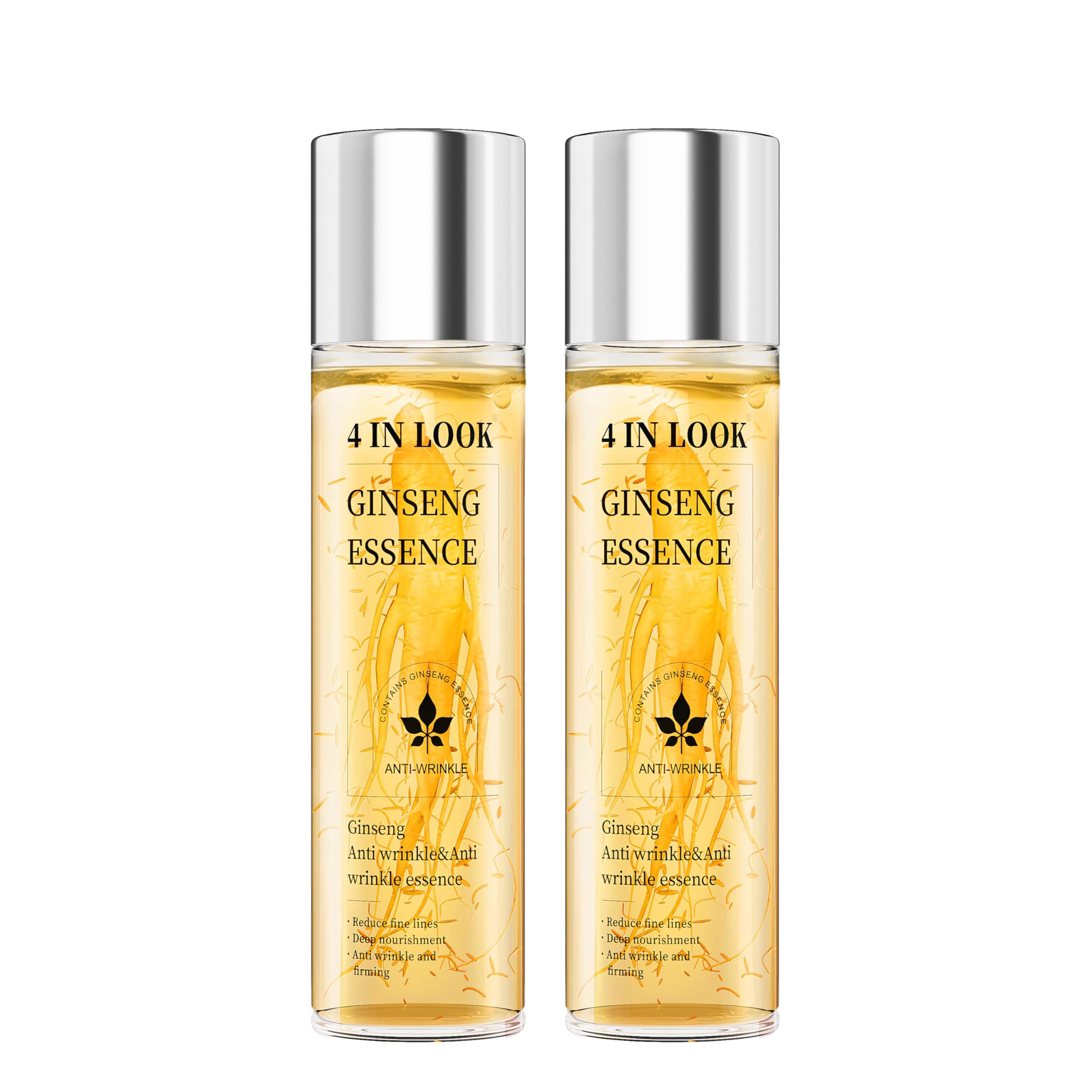 [4inlook official]Natural Ginseng Anti-Aging Hydrating Essence Water – 100% Wild Ginseng from Himalayas, Deep Moisture & Wrinkle Care for All Skin Types Firming Skincare Serums Moisturizer Gentle