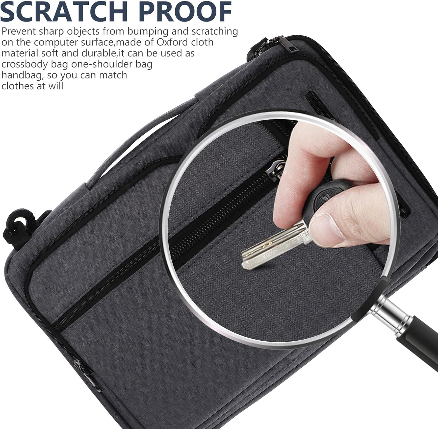 Laptop Messenger Bag and Computer Shoulder Bag for Business Travel, Navy Water-resistant Notebook Handbag with Multiple Compartments, Crossbody Protective Laptop Pouch for Men