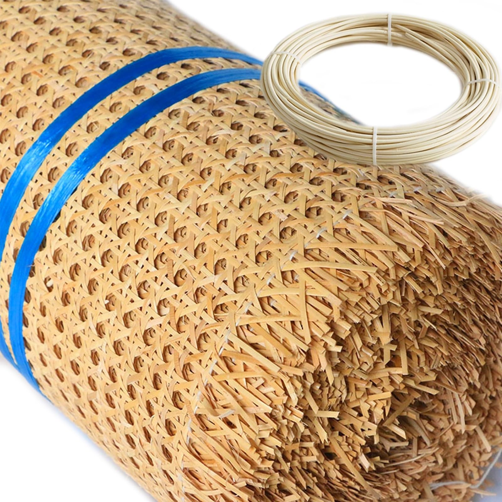 RIBLOR Cane Webbing, 31inch Width, Natural Rattan Sheet Roll, Rattan Webbing Roll, Cane Material Woven Mesh Fabric for Caning Projects Furniture Chair Cabinet Ceiling(20x39inch)