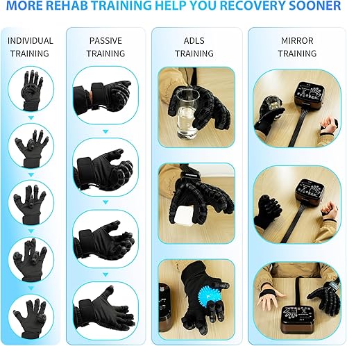 Miniatura 4 de Guantes robóticos para piezas de repuesto de rehabilitación de accidentes cerebrovasculares, solo guante izquierdo y derecho equipo de recuperación