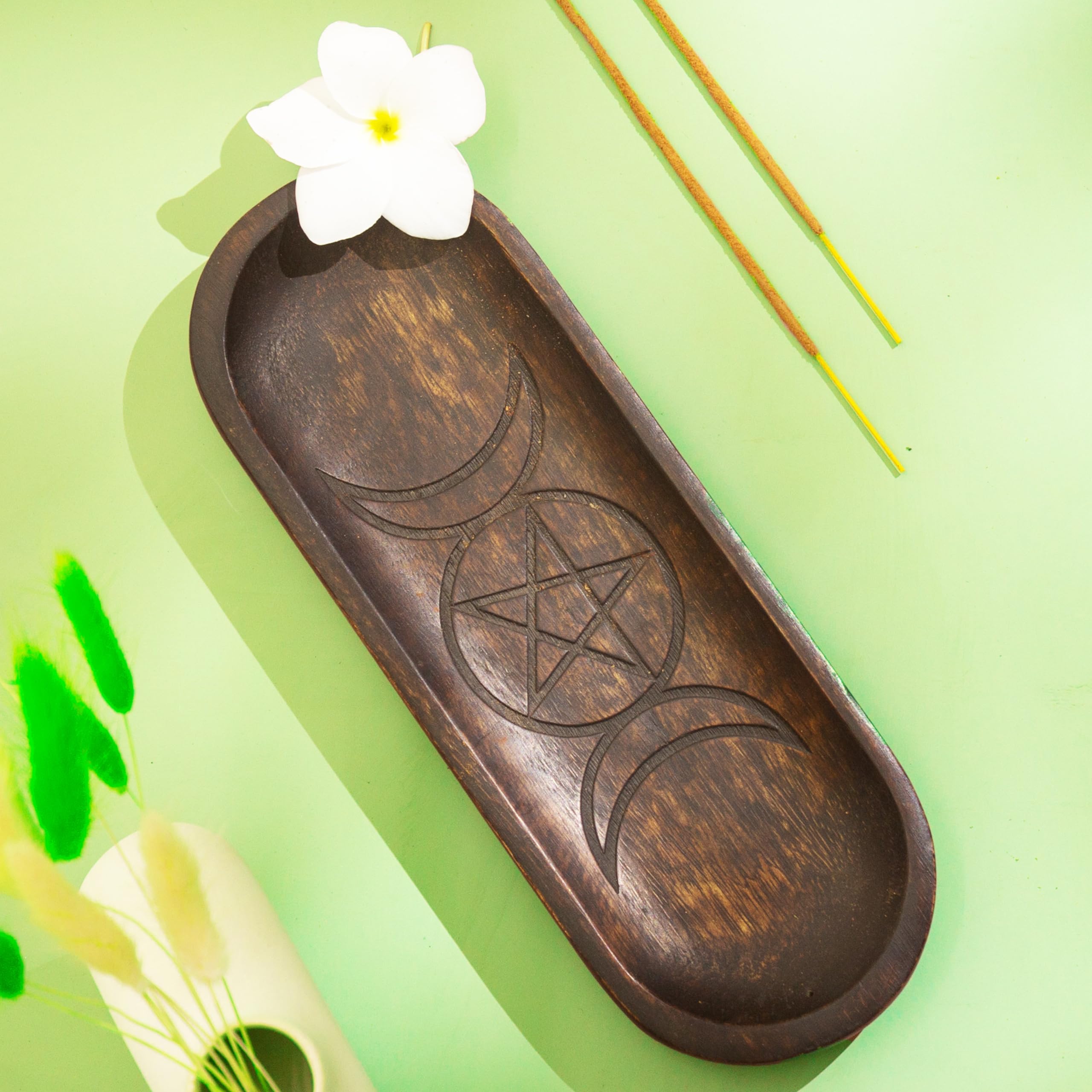 raajsee Incense Holder Hand Carved -Incense Burner Holder –Ash Catcher - Incense Stick Holder - Meditation & Yoga - Great Gift for Any Occasion Size