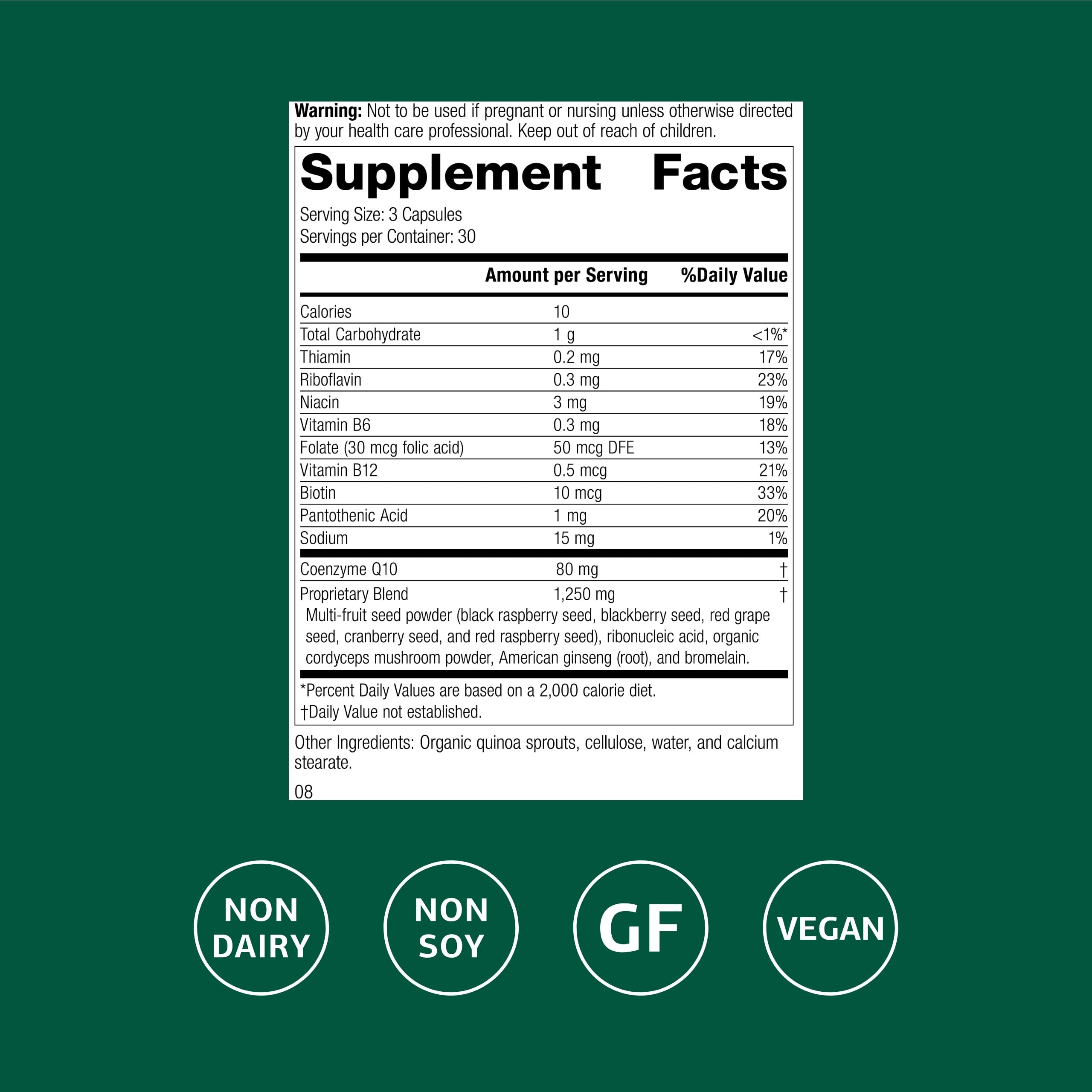 Standard Process B Vitality with CoQ10, B Vitamins Supplement, 90 Capsules — Amazon image 2
