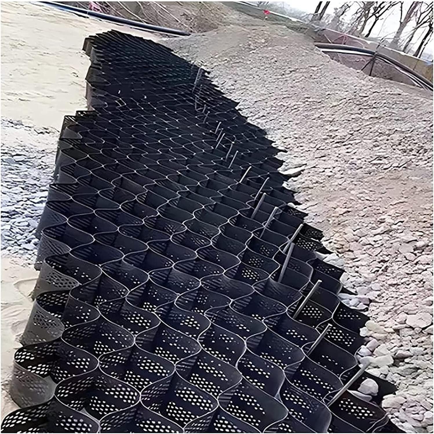 Grille géo en polyéthylène haute densité 4x6m pour remplissage pierre