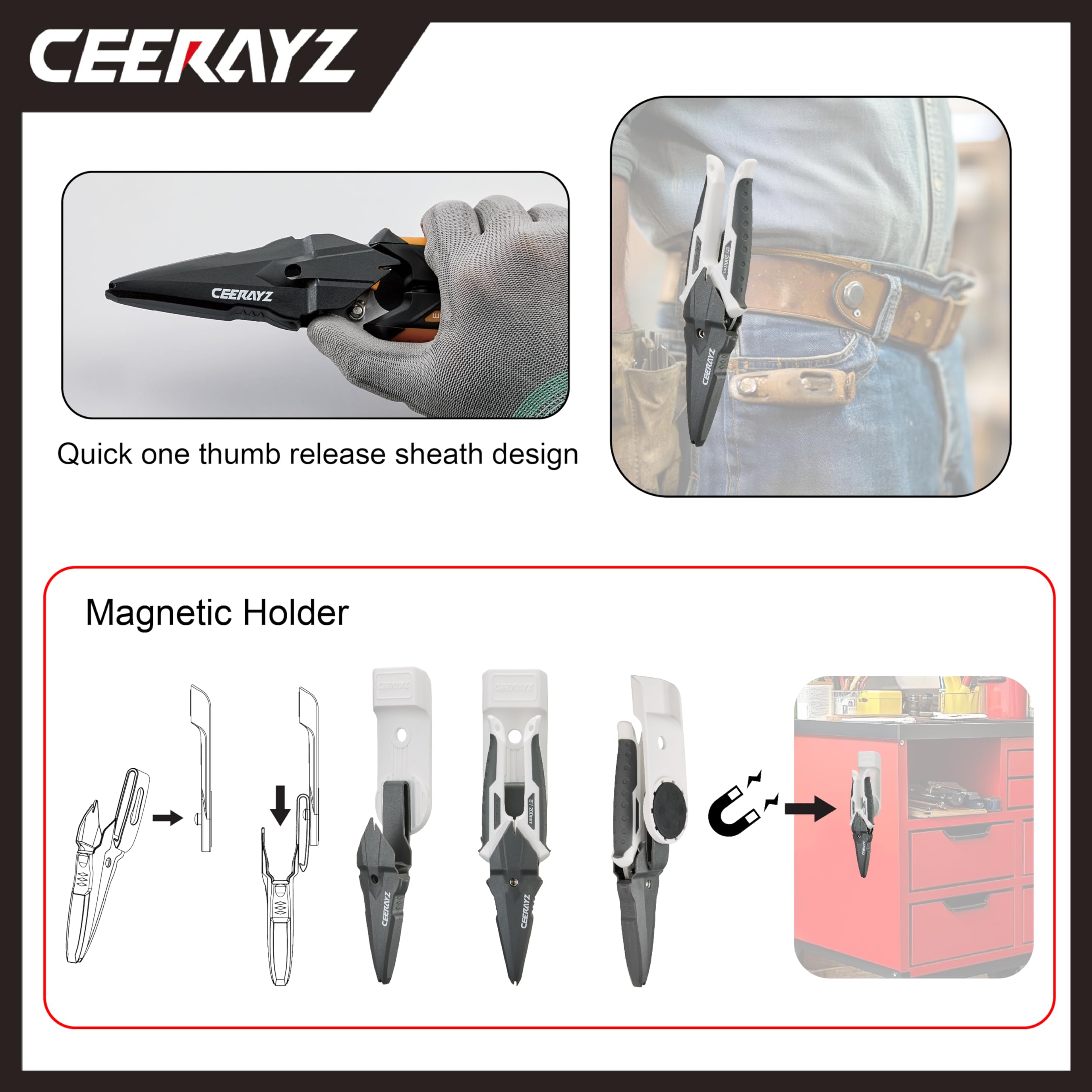 Amazon.co.jp: CEERAYZ Scissors, 7.3 inches (185 mm), Notch