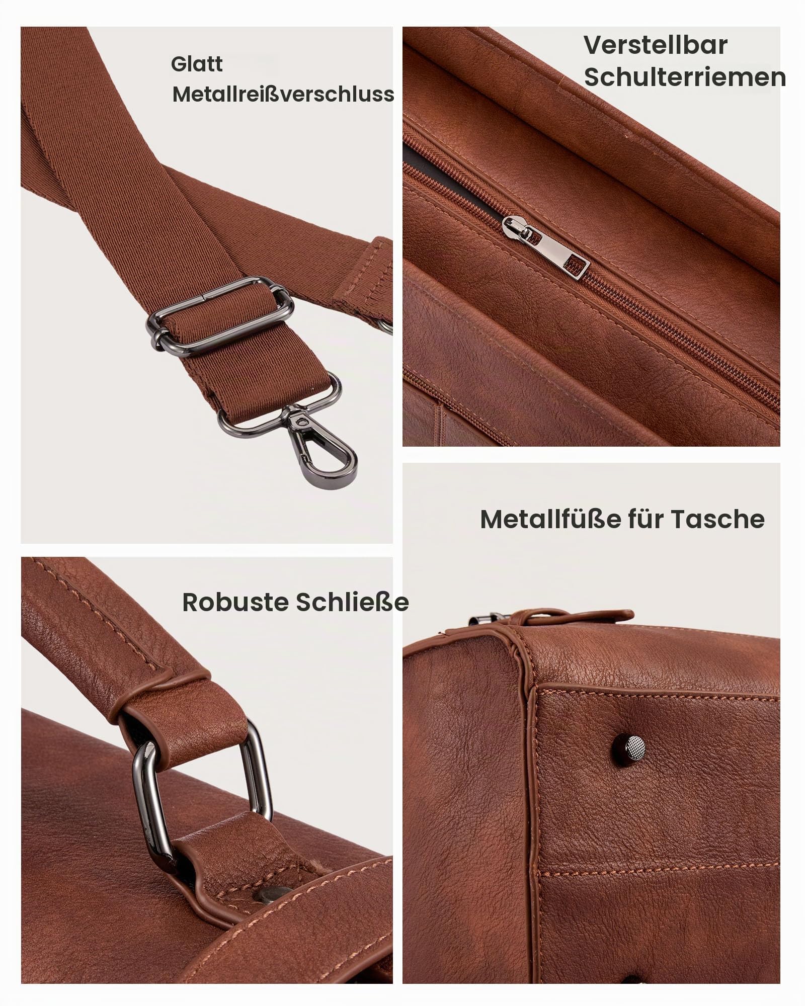 LOVEVOOK Aktentasche Herren Laptoptasche, Vintage Arbeitstasche Ledertasche Messenger Bag Handtasche Umhängetaschenfür Uni Büro Schule Business
