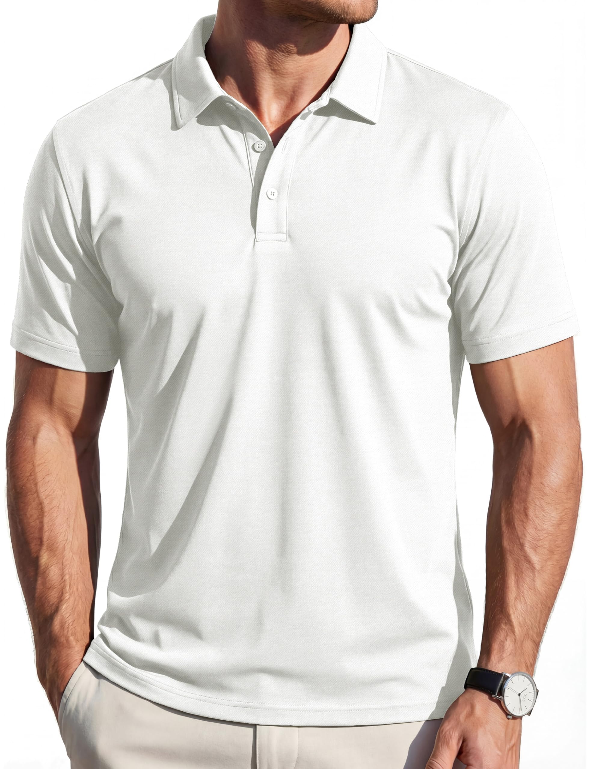 EKLENTSON Poloshirt Herren Kurzarm Atmungsaktiv Golf Shirt Sommer Baumwolle Business Casual Polo